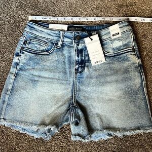 Judy Blue - Cut Offs w/Destroyed Pocket Blue Shorts - Size Small